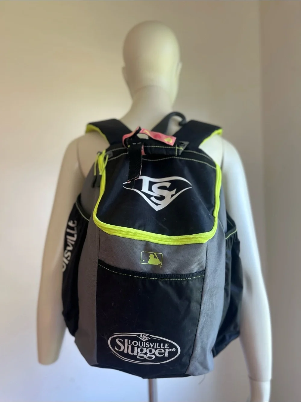 Louisville slugger Black & Gray Backpack with Neon Trim